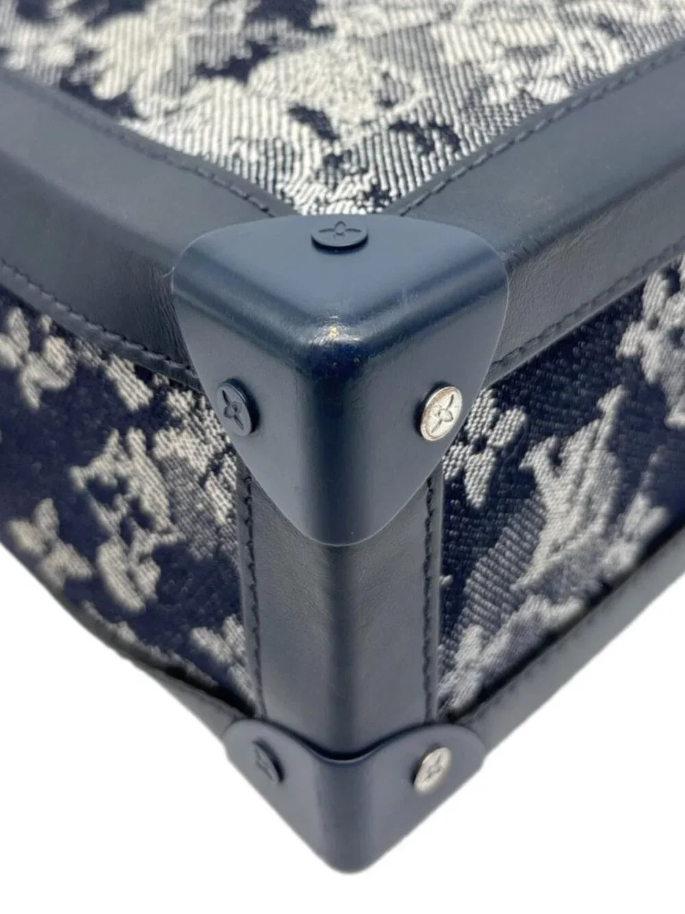 Louis Vuitton Soft Trunk Monogram Tapestry Canvas Crossbody Bag Navy Blue